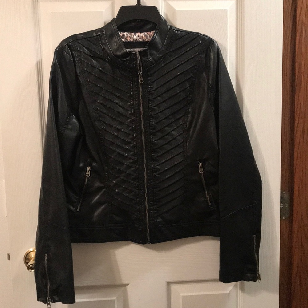SOLD Vanity Black Leather Jacket Sz. L - worn once